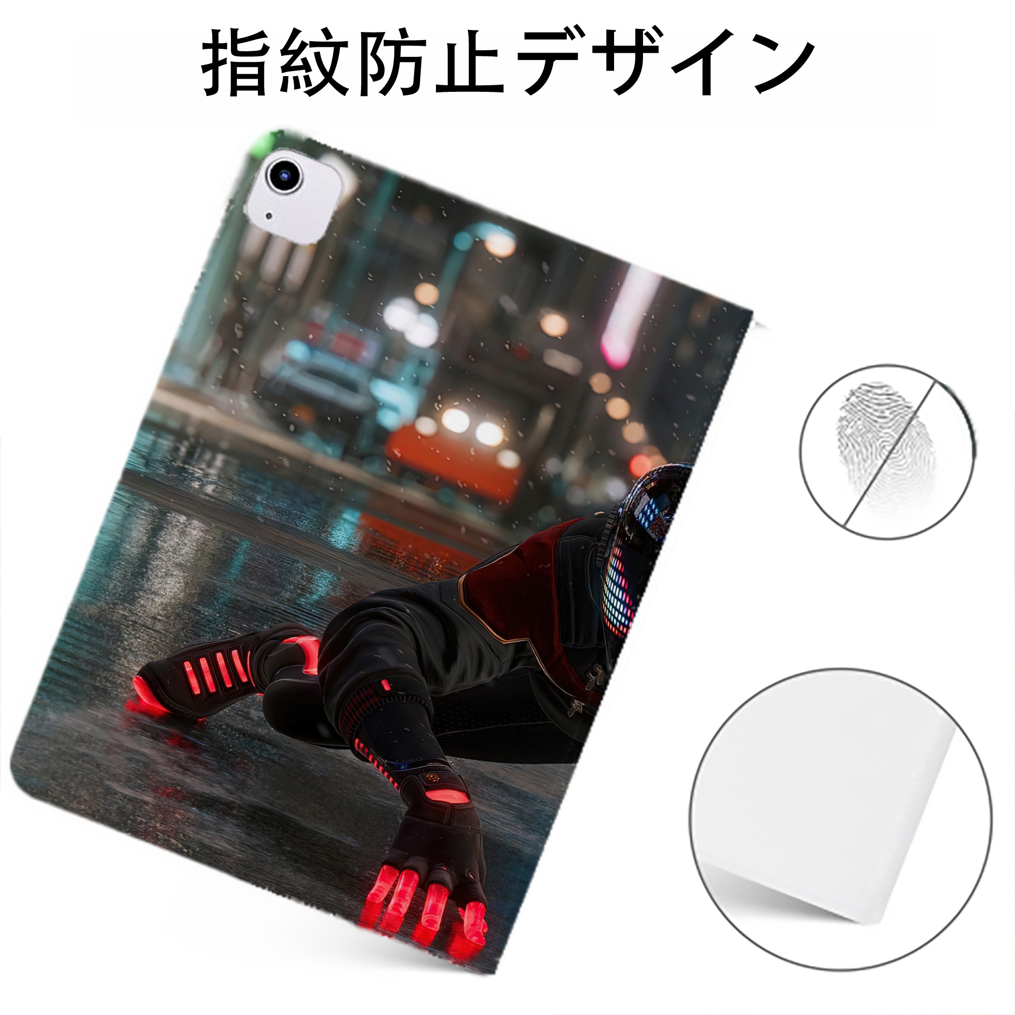 （画像用） Spider Man スパイダーマン IPadケース ペンホルダー付き ブックスタイルデザイン